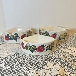 Vintage Fred Roberts Relish Dish Condiment Jam & Jelly Bowl w/Spoons Group of 3